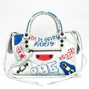 Balenciaga City Graffiti Paint Shoulder Bag